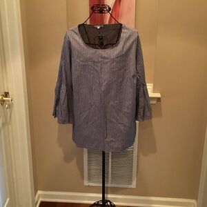 Jane and Delancey Navy and White Striped Top